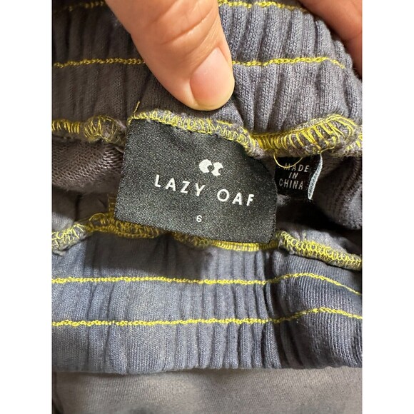 Lazy Oaf Banana Lounge Set Size S Gray 2 Piece Sweatshirt Pants Cropped Pockets - Picture 11 of 13